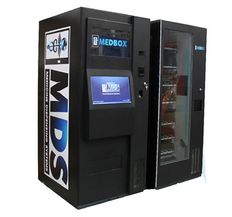 De medicijnenautomaat van Medbox (medicijn = cannabis)