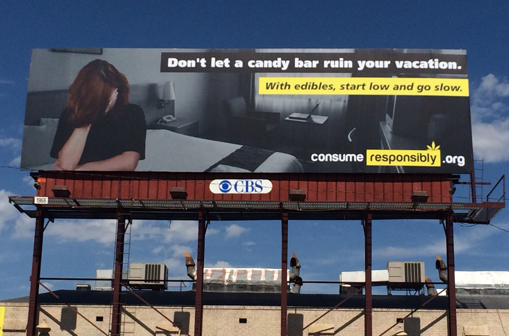 De eerste billboard van de cannabisactivisten werd woensdag onthuld in Denver