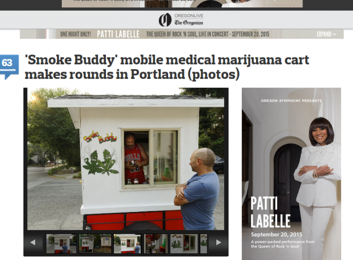 Voilop aandacht in de lokale media in Oregeon voor het opmerkelijke wietkarretje in Portland