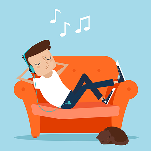 Stoned muziek luisteren, heerlijk! Beeld: Milles Vector Studio, Shutterstock.com