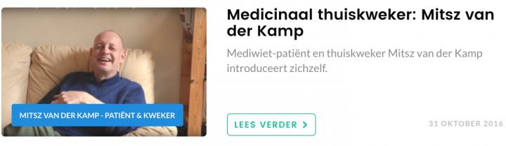 Mitsz van der Kamp leert patiënten op Mediwietsite.nl zelf schone biologische mediwiet te kweken.