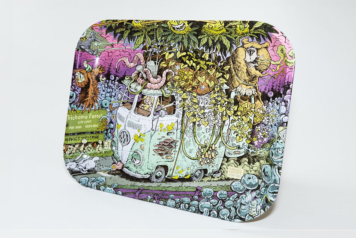 Mossy Giant rolling tray 'Bird-House Volkswagen'