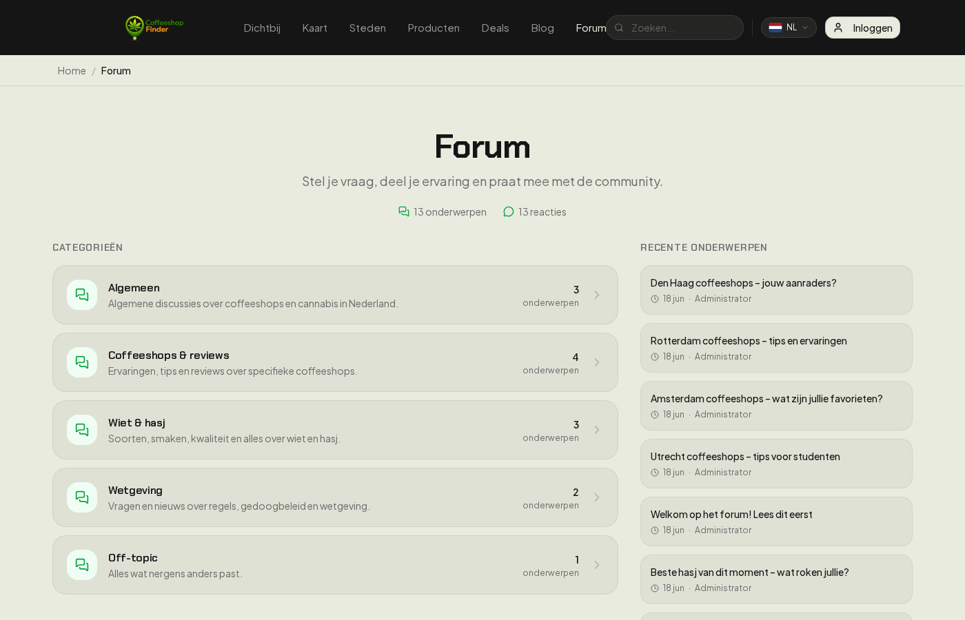 forum coffeeshopfinder